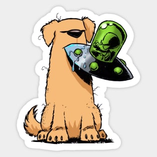 Aliens vs Puppies: Let's Play Catch Sticker